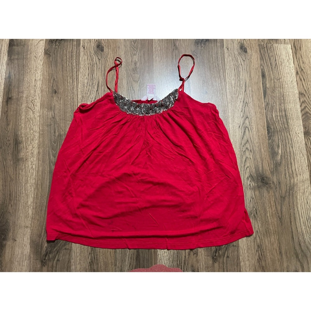 Candie's Tank Top, Girl's Size Medium, Red, Beads, Sleeveless